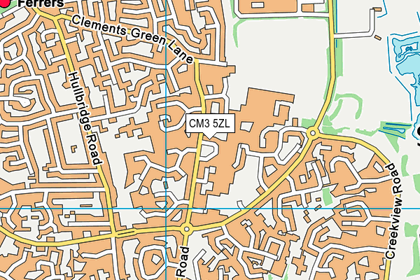 CM3 5ZL map - OS VectorMap District (Ordnance Survey)