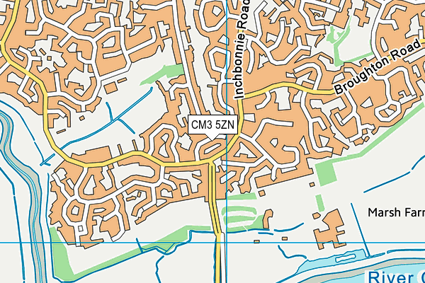 CM3 5ZN map - OS VectorMap District (Ordnance Survey)