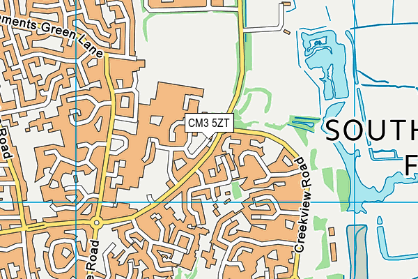 CM3 5ZT map - OS VectorMap District (Ordnance Survey)