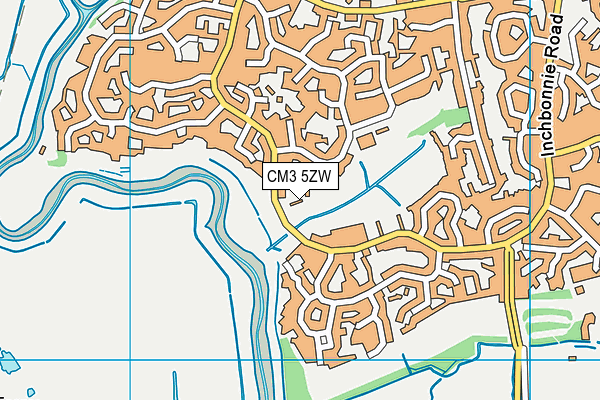 CM3 5ZW map - OS VectorMap District (Ordnance Survey)