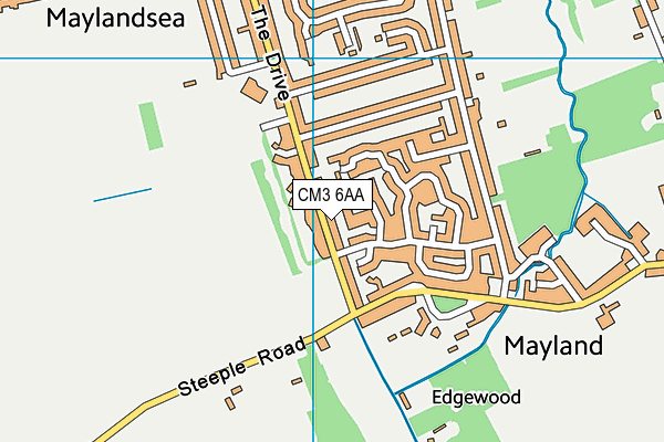 CM3 6AA map - OS VectorMap District (Ordnance Survey)