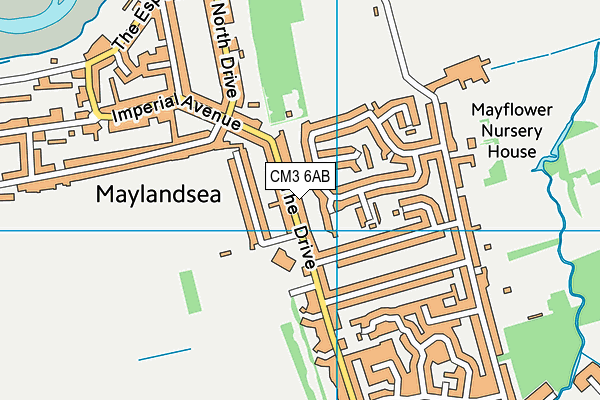 CM3 6AB map - OS VectorMap District (Ordnance Survey)