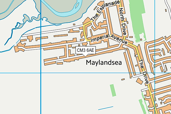 CM3 6AE map - OS VectorMap District (Ordnance Survey)