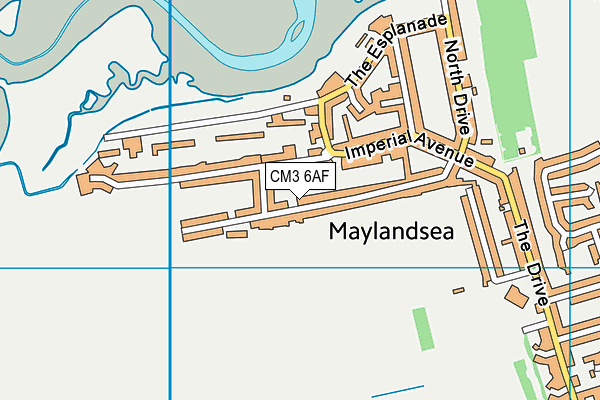 CM3 6AF map - OS VectorMap District (Ordnance Survey)