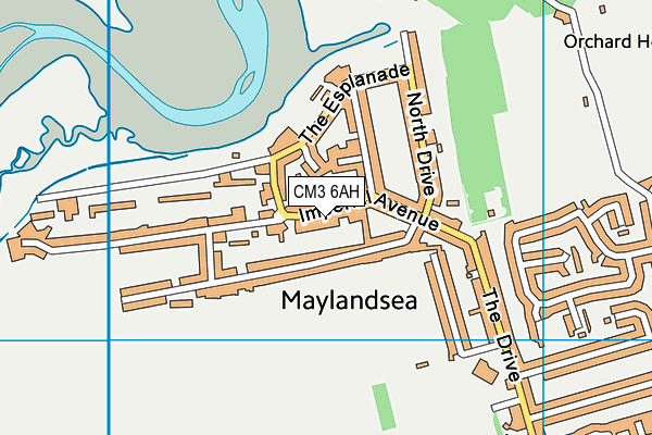 CM3 6AH map - OS VectorMap District (Ordnance Survey)