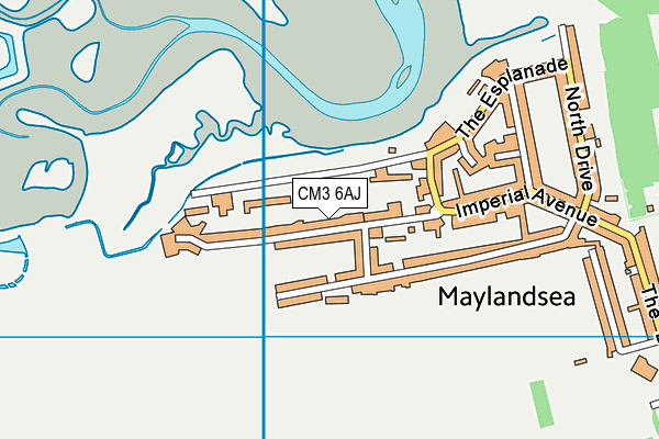 CM3 6AJ map - OS VectorMap District (Ordnance Survey)