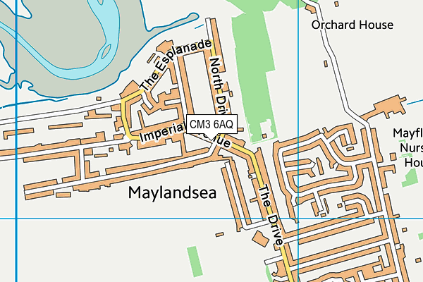 CM3 6AQ map - OS VectorMap District (Ordnance Survey)