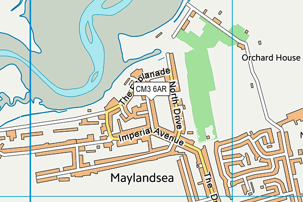 CM3 6AR map - OS VectorMap District (Ordnance Survey)