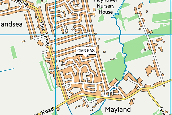 CM3 6AS map - OS VectorMap District (Ordnance Survey)