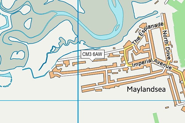 CM3 6AW map - OS VectorMap District (Ordnance Survey)