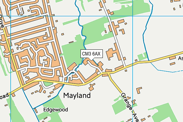 CM3 6AX map - OS VectorMap District (Ordnance Survey)