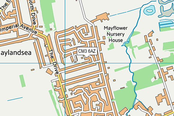 CM3 6AZ map - OS VectorMap District (Ordnance Survey)
