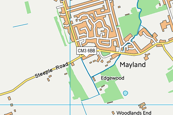 CM3 6BB map - OS VectorMap District (Ordnance Survey)
