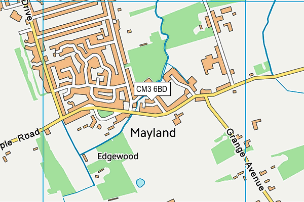 CM3 6BD map - OS VectorMap District (Ordnance Survey)