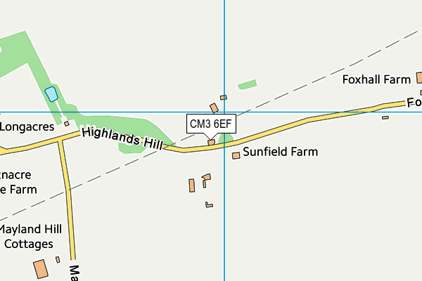 CM3 6EF map - OS VectorMap District (Ordnance Survey)