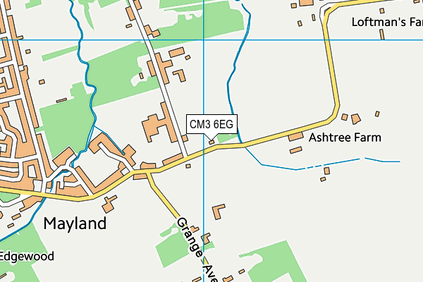 CM3 6EG map - OS VectorMap District (Ordnance Survey)