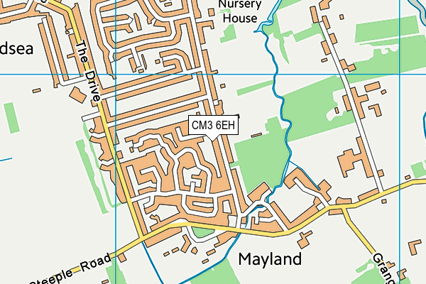 CM3 6EH map - OS VectorMap District (Ordnance Survey)