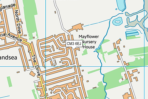 CM3 6EJ map - OS VectorMap District (Ordnance Survey)