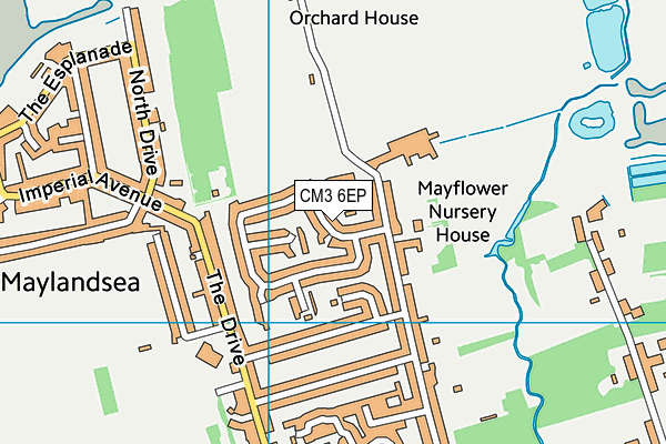 CM3 6EP map - OS VectorMap District (Ordnance Survey)