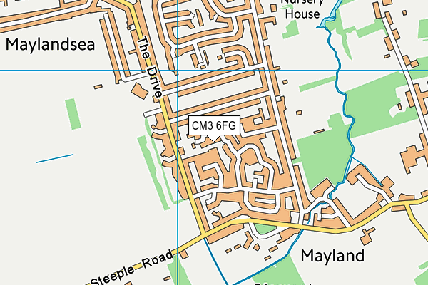 CM3 6FG map - OS VectorMap District (Ordnance Survey)
