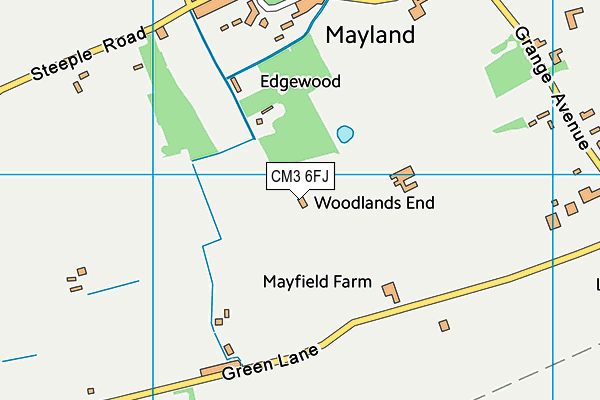 CM3 6FJ map - OS VectorMap District (Ordnance Survey)