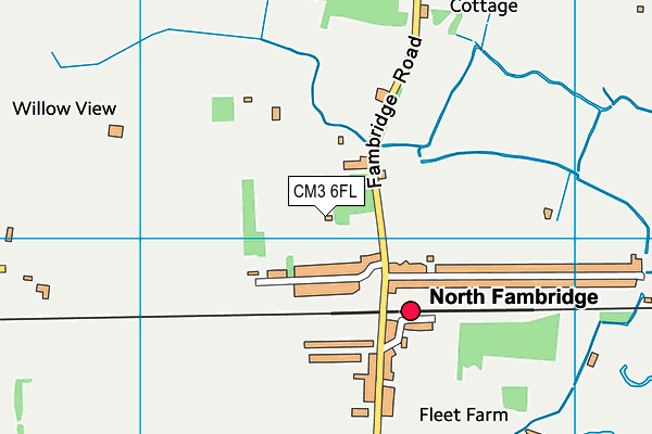 CM3 6FL map - OS VectorMap District (Ordnance Survey)