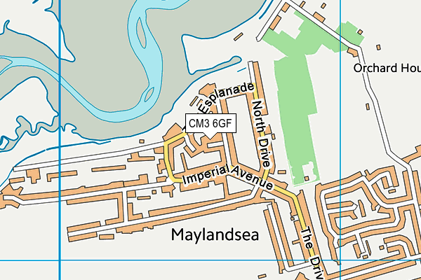CM3 6GF map - OS VectorMap District (Ordnance Survey)
