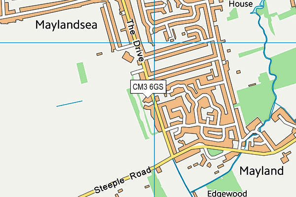 CM3 6GS map - OS VectorMap District (Ordnance Survey)