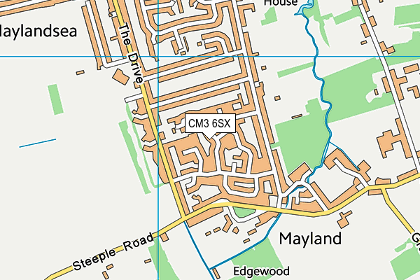 CM3 6SX map - OS VectorMap District (Ordnance Survey)