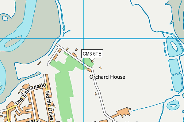 CM3 6TE map - OS VectorMap District (Ordnance Survey)