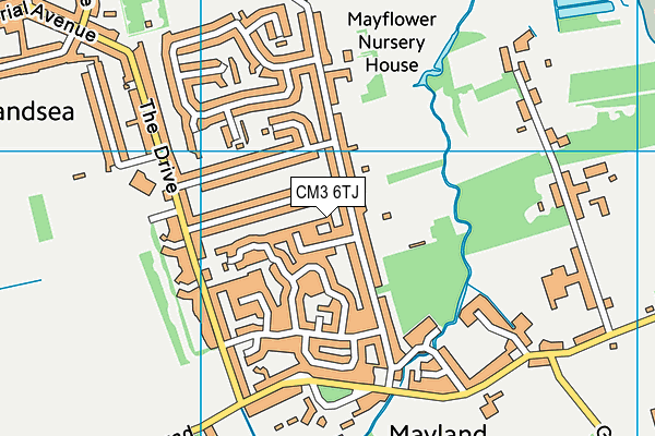 CM3 6TJ map - OS VectorMap District (Ordnance Survey)