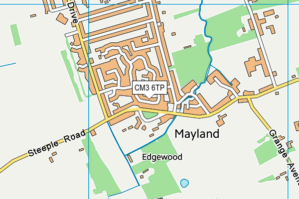 CM3 6TP map - OS VectorMap District (Ordnance Survey)