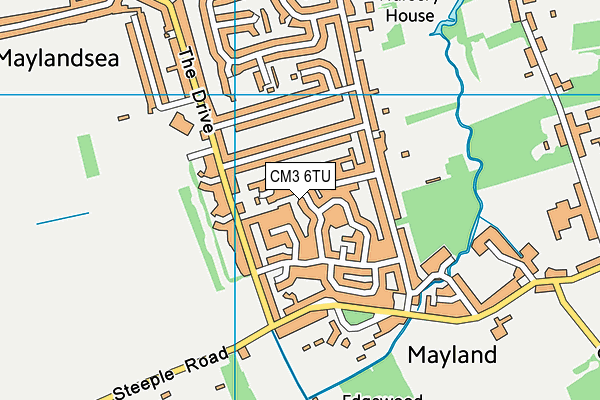 CM3 6TU map - OS VectorMap District (Ordnance Survey)