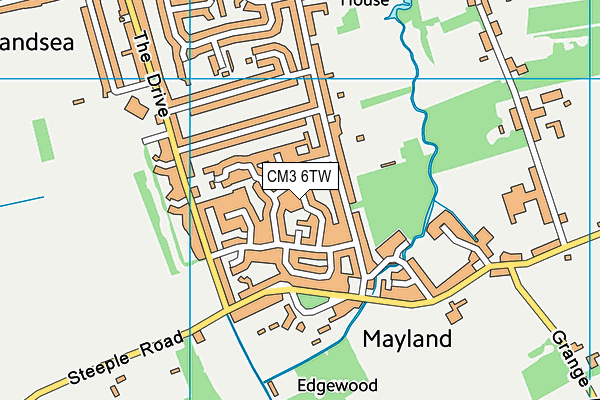 CM3 6TW map - OS VectorMap District (Ordnance Survey)