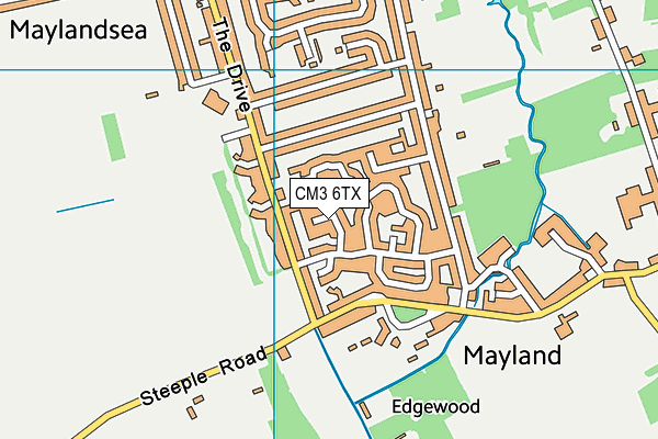 CM3 6TX map - OS VectorMap District (Ordnance Survey)