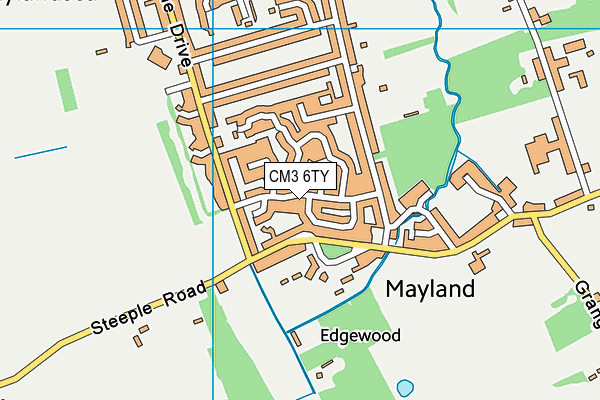 CM3 6TY map - OS VectorMap District (Ordnance Survey)