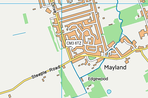CM3 6TZ map - OS VectorMap District (Ordnance Survey)