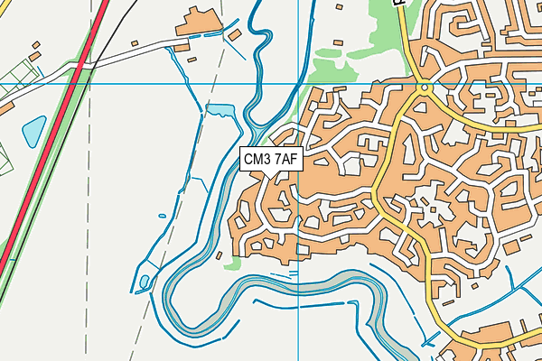 CM3 7AF map - OS VectorMap District (Ordnance Survey)