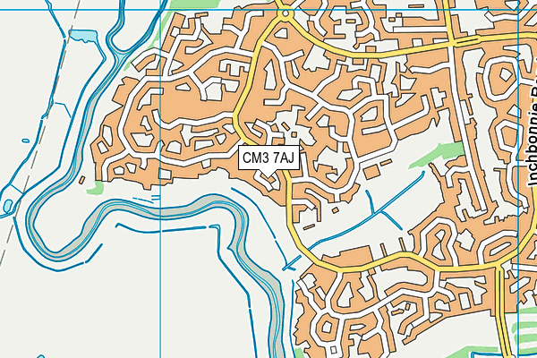 CM3 7AJ map - OS VectorMap District (Ordnance Survey)