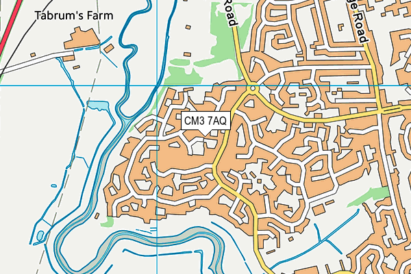 CM3 7AQ map - OS VectorMap District (Ordnance Survey)