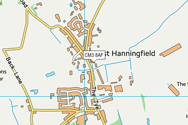 CM3 8AF map - OS VectorMap District (Ordnance Survey)
