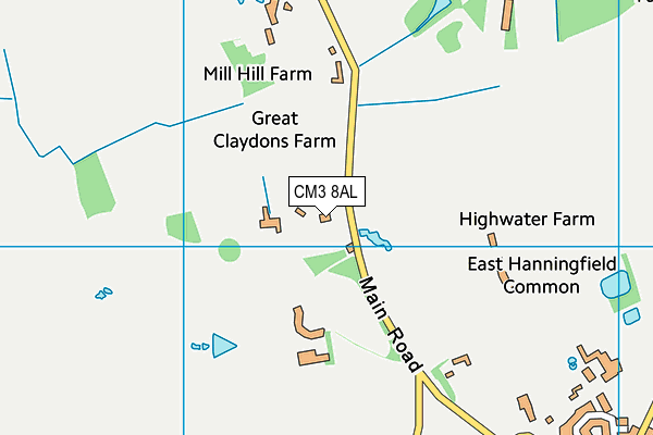 CM3 8AL map - OS VectorMap District (Ordnance Survey)