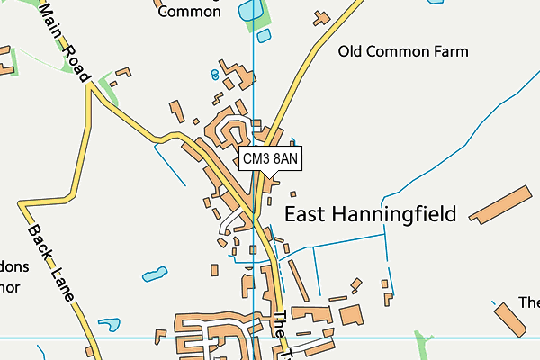 CM3 8AN map - OS VectorMap District (Ordnance Survey)