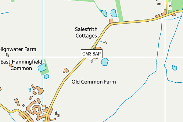 CM3 8AP map - OS VectorMap District (Ordnance Survey)