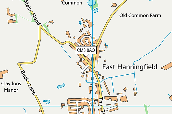 CM3 8AQ map - OS VectorMap District (Ordnance Survey)