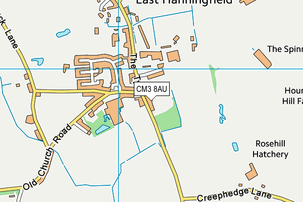 CM3 8AU map - OS VectorMap District (Ordnance Survey)