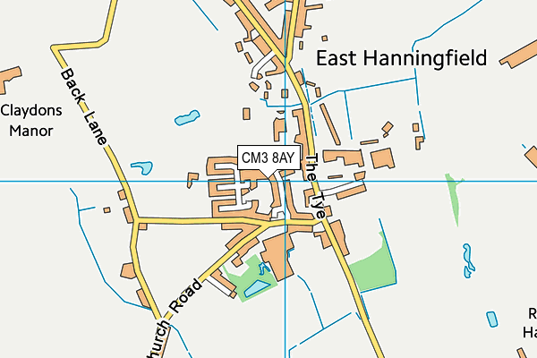 CM3 8AY map - OS VectorMap District (Ordnance Survey)