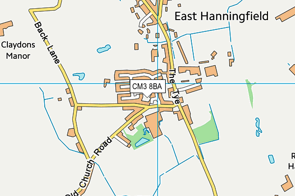 CM3 8BA map - OS VectorMap District (Ordnance Survey)