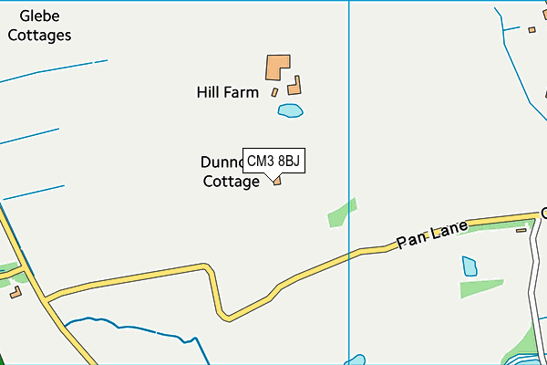 CM3 8BJ map - OS VectorMap District (Ordnance Survey)