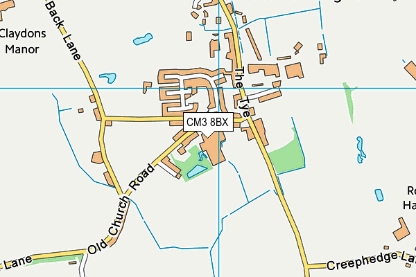 CM3 8BX map - OS VectorMap District (Ordnance Survey)